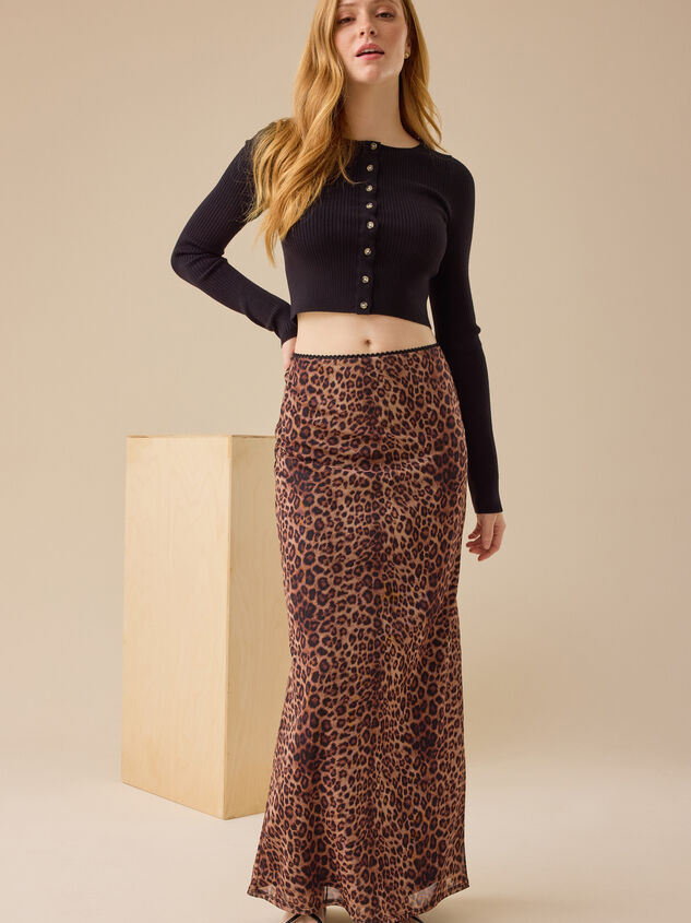 Francie Cheetah Maxi Skirt Detail 6 - TULLABEE