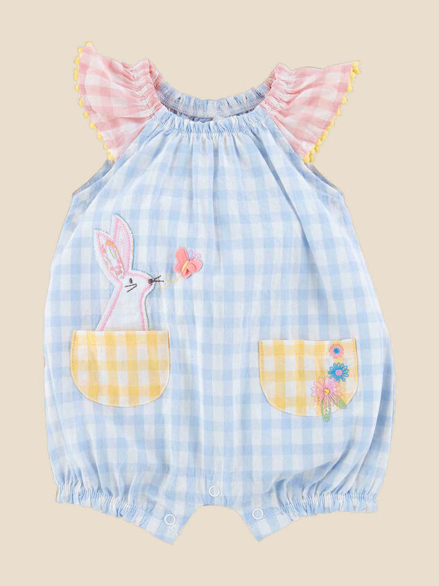 Emmie Gingham Romper by MudPie Detail 2 - TULLABEE