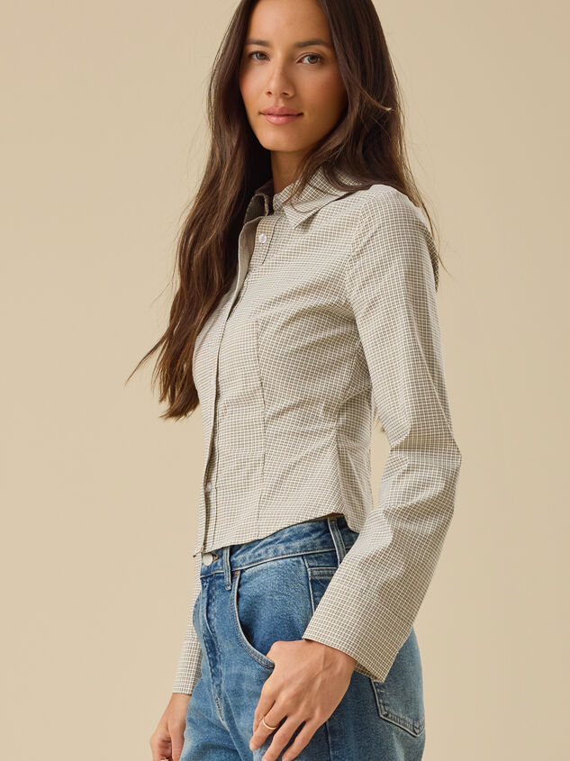 Ginger Checkered Top Detail 4 - TULLABEE