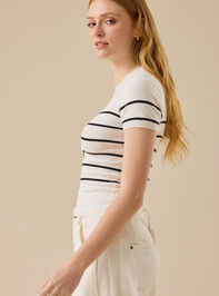 Loryn Stripe Knit Top Detail 3 - TULLABEE