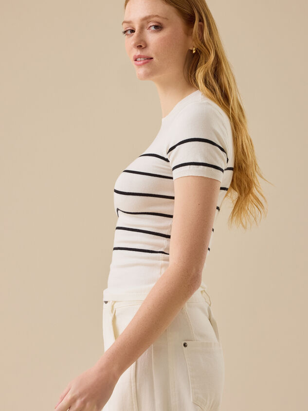 Loryn Stripe Knit Top Detail 3 - TULLABEE