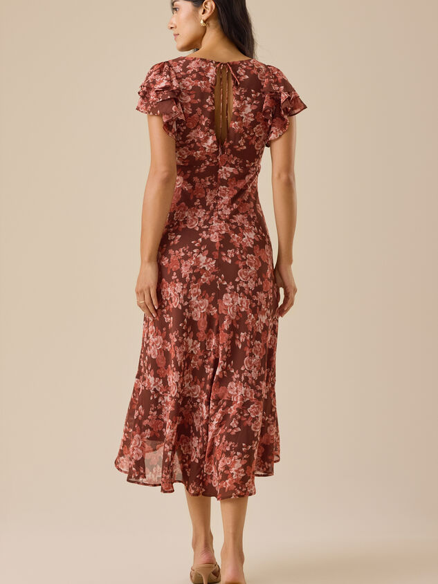 Bria Floral Midi Dress Detail 4 - TULLABEE