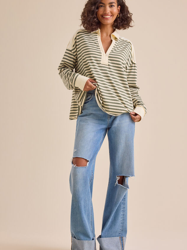 Aileen Oversized Striped Polo - TULLABEE