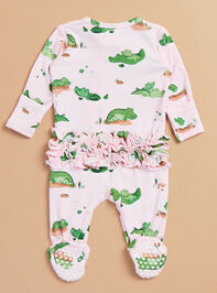 Happy Gator Ruffle Footie Detail 2 - TULLABEE