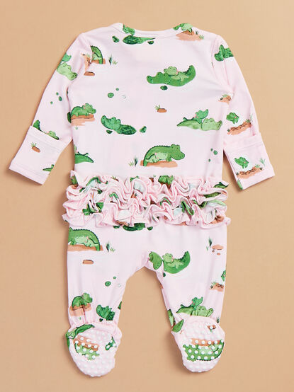 Happy Gator Ruffle Footie - TULLABEE
