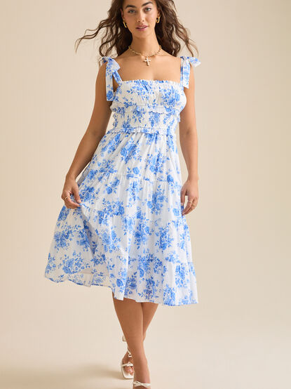 Oliana Floral Midi  Dress - TULLABEE