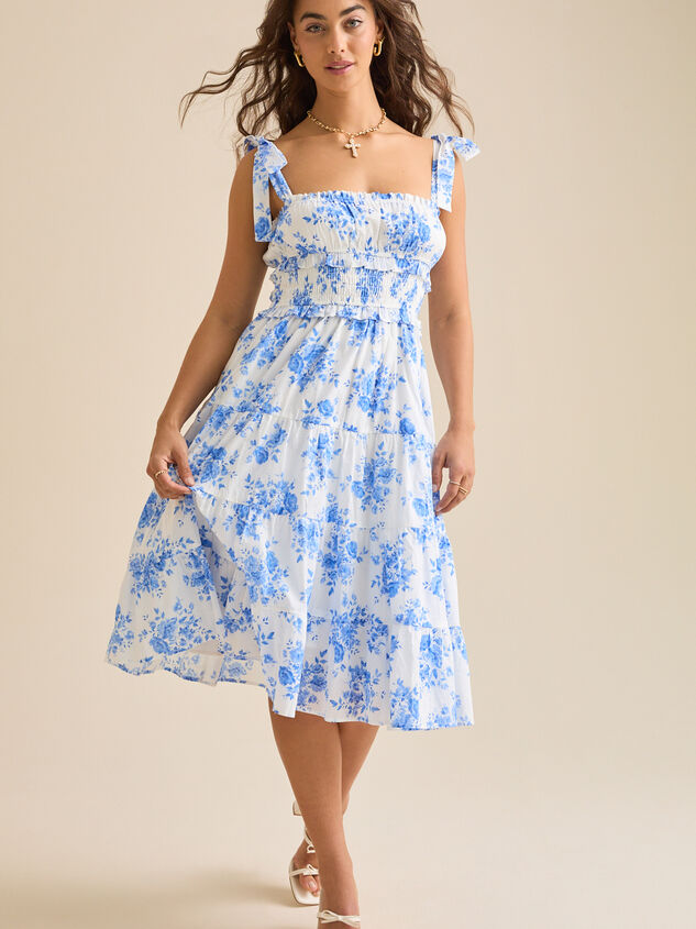 Oliana Floral Midi  Dress - TULLABEE