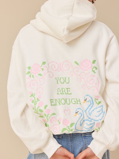You Are Enough Cross Stitch Hoodie - TULLABEE