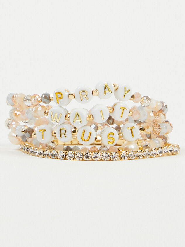 Pray, Wait, Trust Bracelet Set Detail 3 - TULLABEE