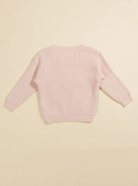 Merry Candy Cane Baby Sweater Detail 3 - TULLABEE