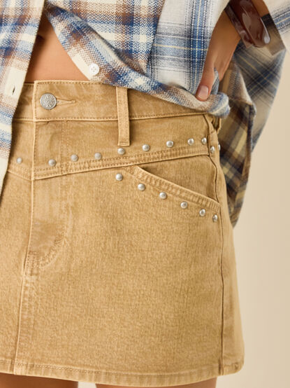 Elisabeth Studded Mini Skirt - TULLABEE