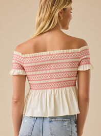 Norma Off-Shoulder Smocked Top Detail 4 - TULLABEE