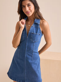 Penelope Collared Denim Dress Detail 3 - TULLABEE