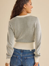 Lyla Banded Hem Stripe Sweater Detail 3 - TULLABEE