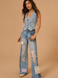 Mia Heart Pocket Denim Vest - TULLABEE
