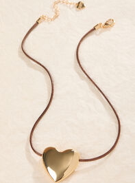 Bubble Heart Cord Charm Necklace Detail 2 - TULLABEE