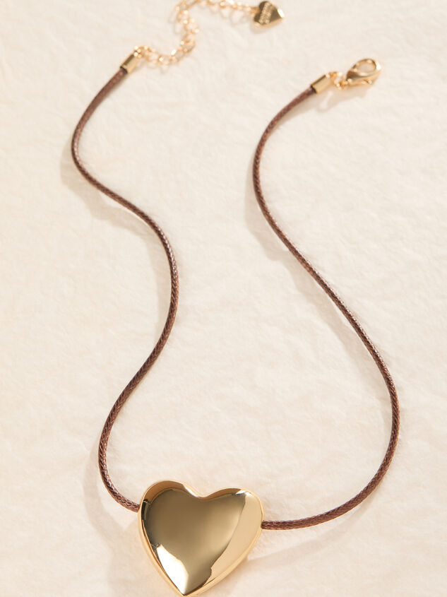 Bubble Heart Cord Charm Necklace Detail 2 - TULLABEE