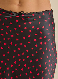 Heart Satin Midi Skirt Detail 3 - TULLABEE