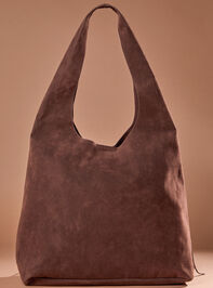 Fringe Faux Suede Tote Detail 5 - TULLABEE