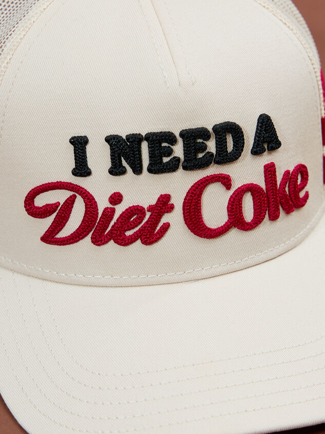 I Need A Diet Coke Trucker Hat Detail 3 - TULLABEE