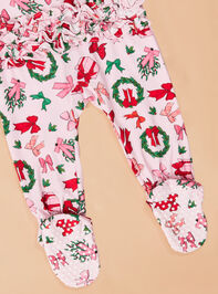 Christmas Cheer Ruffle Footie Detail 3 - TULLABEE