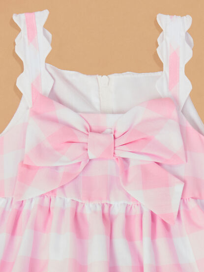 Cindy Check Dress with Headband - TULLABEE