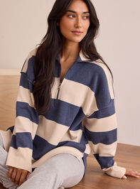 Varsity Charm Striped Quarter Zip - TULLABEE