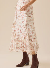 Olivia Mesh Ruffle Midi Skirt Detail 4 - TULLABEE