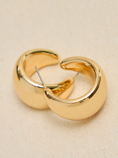 Thick Gold Open Hoops - TULLABEE