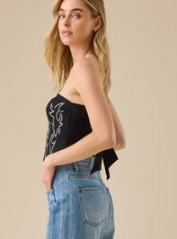 Mae Denim Tube Top Detail 2 - TULLABEE