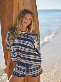 Boardwalk Striped Shorts Detail 4 - TULLABEE