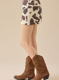 Bo Cow Print Skirt Detail 4 - TULLABEE