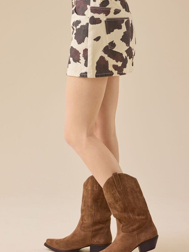 Bo Cow Print Skirt Detail 4 - TULLABEE