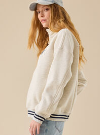 New York Varsity Quarter Zip Detail 5 - TULLABEE