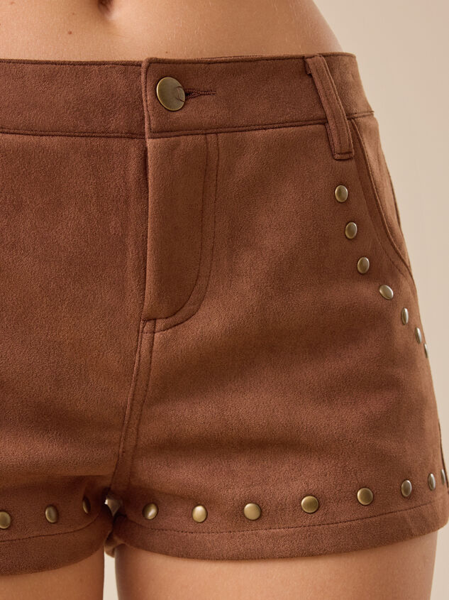 Keyra Stud Suede Short Detail 3 - TULLABEE