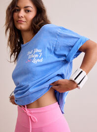 Text You When I Land Oversized Tee Detail 5 - TULLABEE