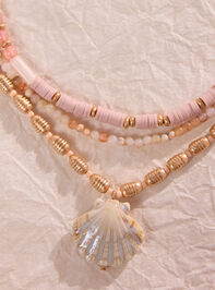 Three-Layer Shell Beaded Necklace - TULLABEE
