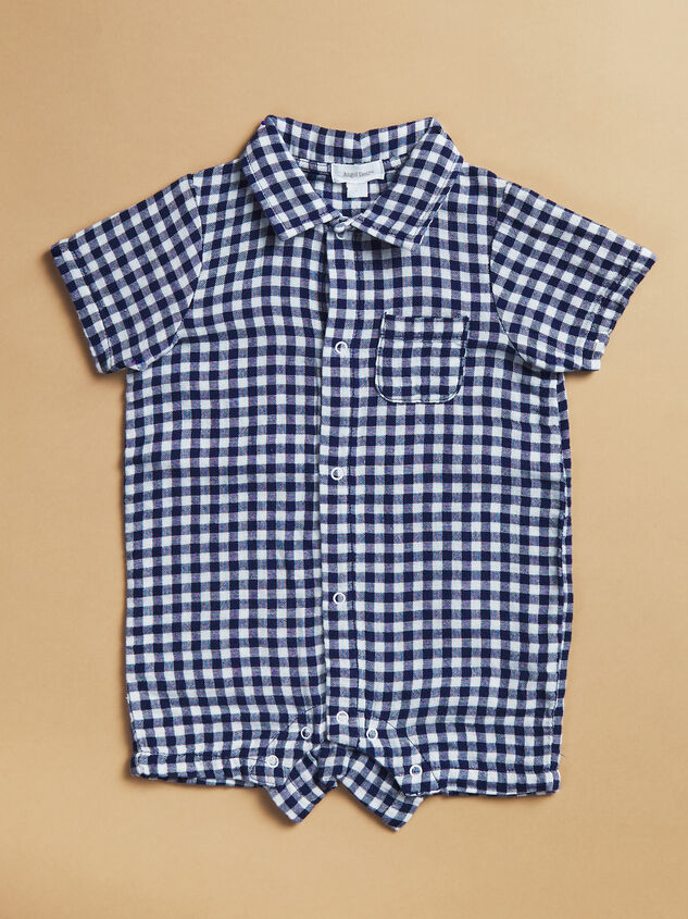 Preston Gingham Button Down Romper - TULLABEE