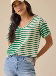 Vala Striped Knit Top Detail 2 - TULLABEE