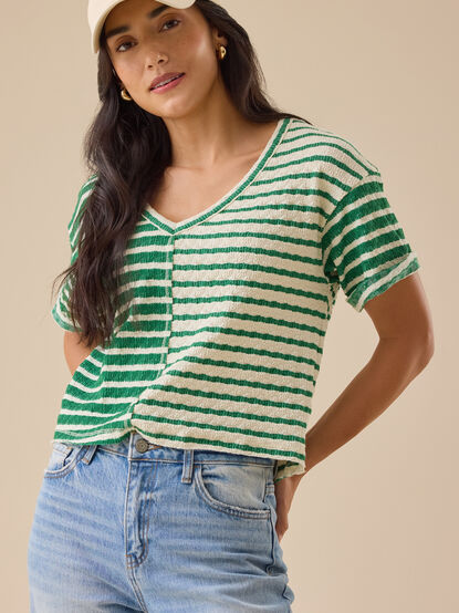 Vala Striped Knit Top - TULLABEE
