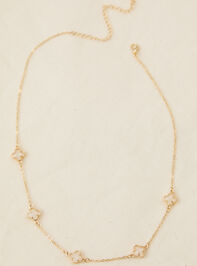 Crystal Clover Chain Necklace Detail 2 - TULLABEE