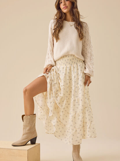 Isla Tiered Midi Skirt - TULLABEE