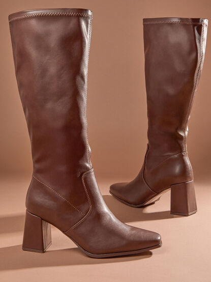 Catherine Tall Suede Stretch Boots - TULLABEE