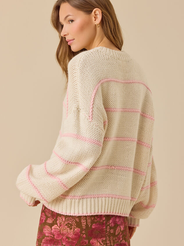 Elena Oversized Stripe Sweater Detail 4 - TULLABEE