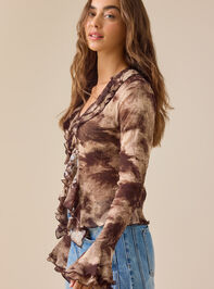 Kyra Ruffle Tie-Front Top Detail 3 - TULLABEE