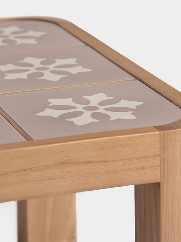 Audrey Wood Coffee Table Pink and Cream Detail 7 - TULLABEE