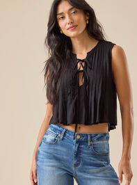 Braleigh Linen Pleated Top - TULLABEE