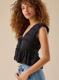 Madelin Ruffle Tie Front Top Detail 3 - TULLABEE