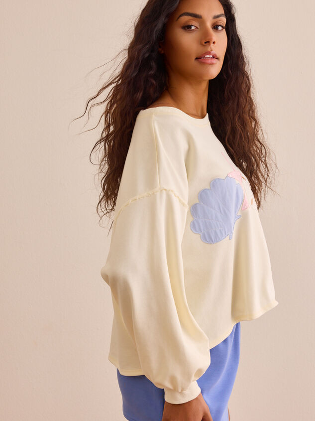 Jamie Beach Cropped Sweatshirt Detail 3 - TULLABEE