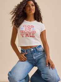 God is Good Y'all Baby Tee Detail 3 - TULLABEE
